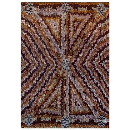 Witchetty Grub Dreaming - 1983 - Clifford Possum Tjapaltjarri Brushed Aluminum Print - 70x100 cm / 28x40 inches | Clifford Possum Tjapaltjarri Aluminum Print | Clifford Possum Tjapaltjarri Prints