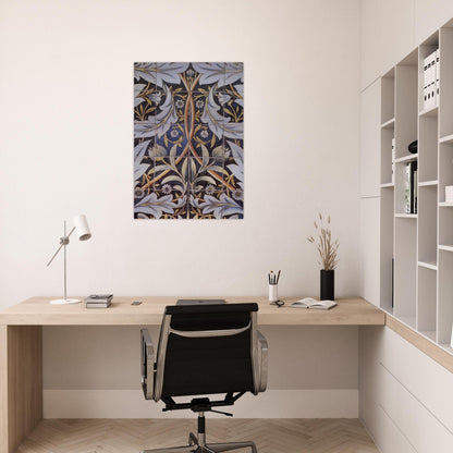 PANEL OF CERAMIC TILES DESIGNED BY MORRIS AND PRODUCED BY WILLIAM DE MORGAN 1876 - William Morris Brushed Aluminum Print - 70x100 cm / 28x40 inches | William Morris Aluminum Print | William Morris Prints