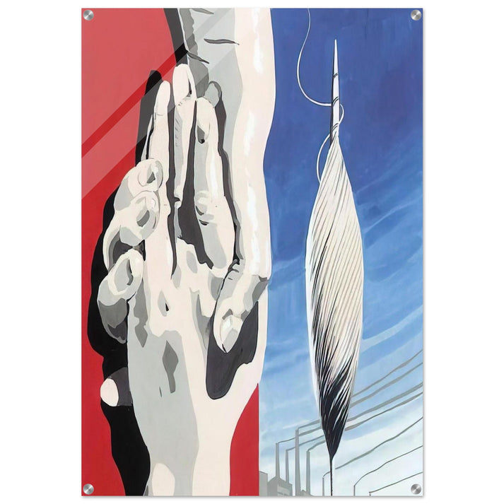 PROJECT OF POSTER THE CENTER OF TEXTILE WORKERS IN BELGIUM 1938 1 - Rene Magritte Acrylic Print - 70x100 cm / 28x40″ inches