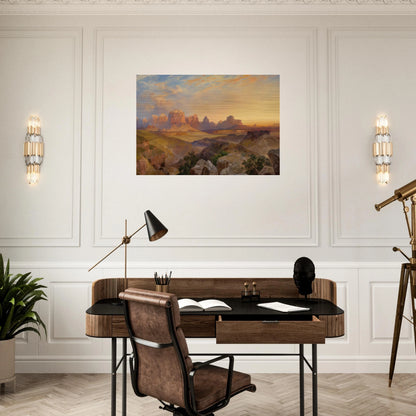 Virgin River Utah - Thomas Moran Brushed Aluminum Print - 70x100 cm / 28x40 inches | Thomas Moran Aluminum Print | Thomas Moran Prints
