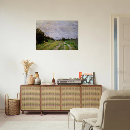 Lane in the Vineyards at Argenteuil - claude monet Brushed Aluminum Print - 70x100 cm / 28x40 inches | claude monet Aluminum Print | claude monet Prints