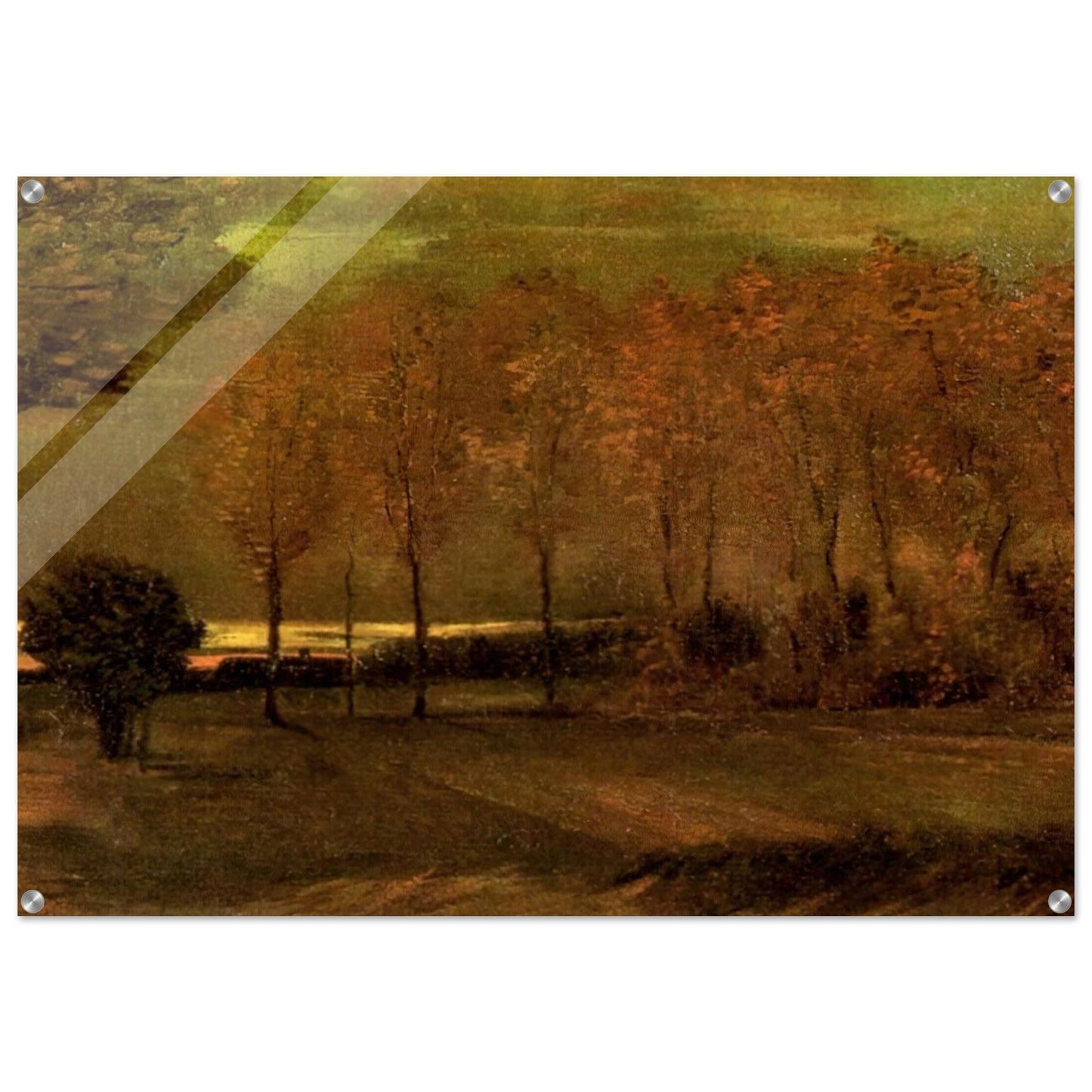 Autumn Landscape at Dusk - Vincent van Gogh Acrylic Print - 70x100 cm / 28x40″ inches