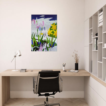 Do It Yourself  Flowers  - Andy Warhol Brushed Aluminum Print - 70x100 cm / 28x40 inches | Andy Warhol Aluminum Print | Andy Warhol Prints