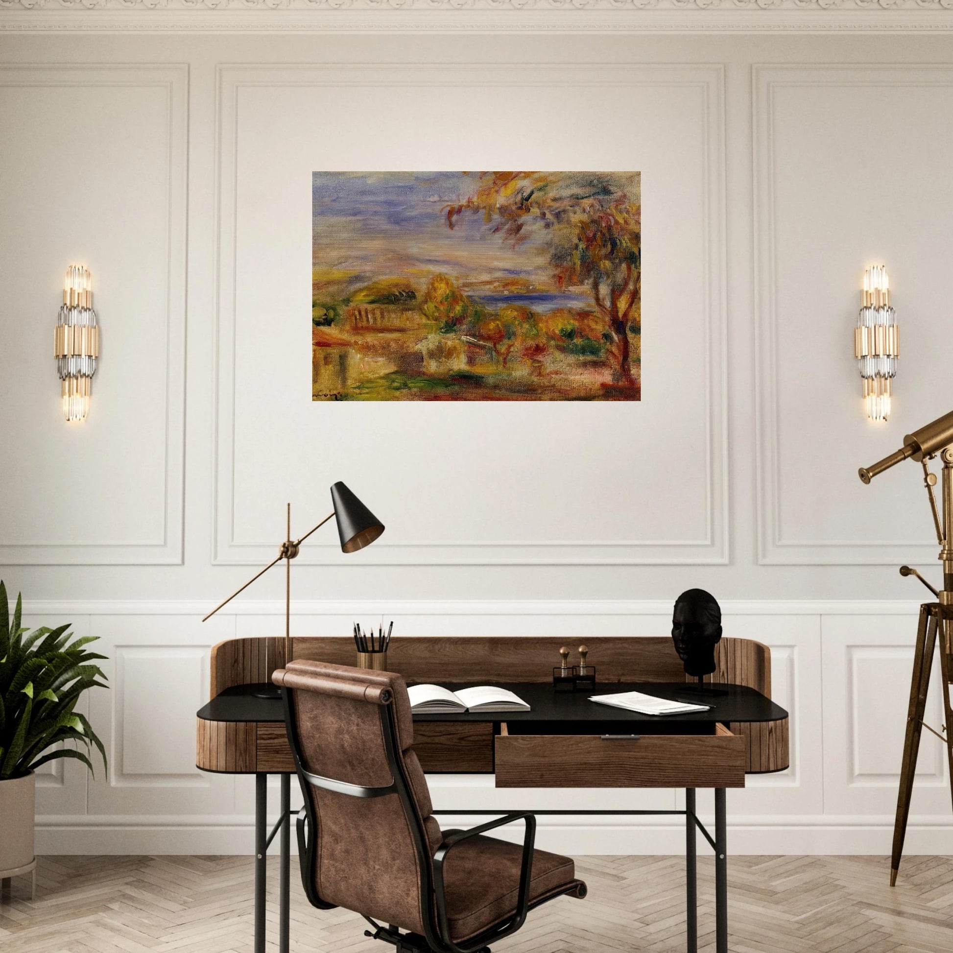Landscape by the Sea - Pierre-Auguste Renoir Brushed Aluminum Print - 70x100 cm / 28x40 inches | Pierre-Auguste Renoir Aluminum Print | Pierre-Auguste Renoir Prints