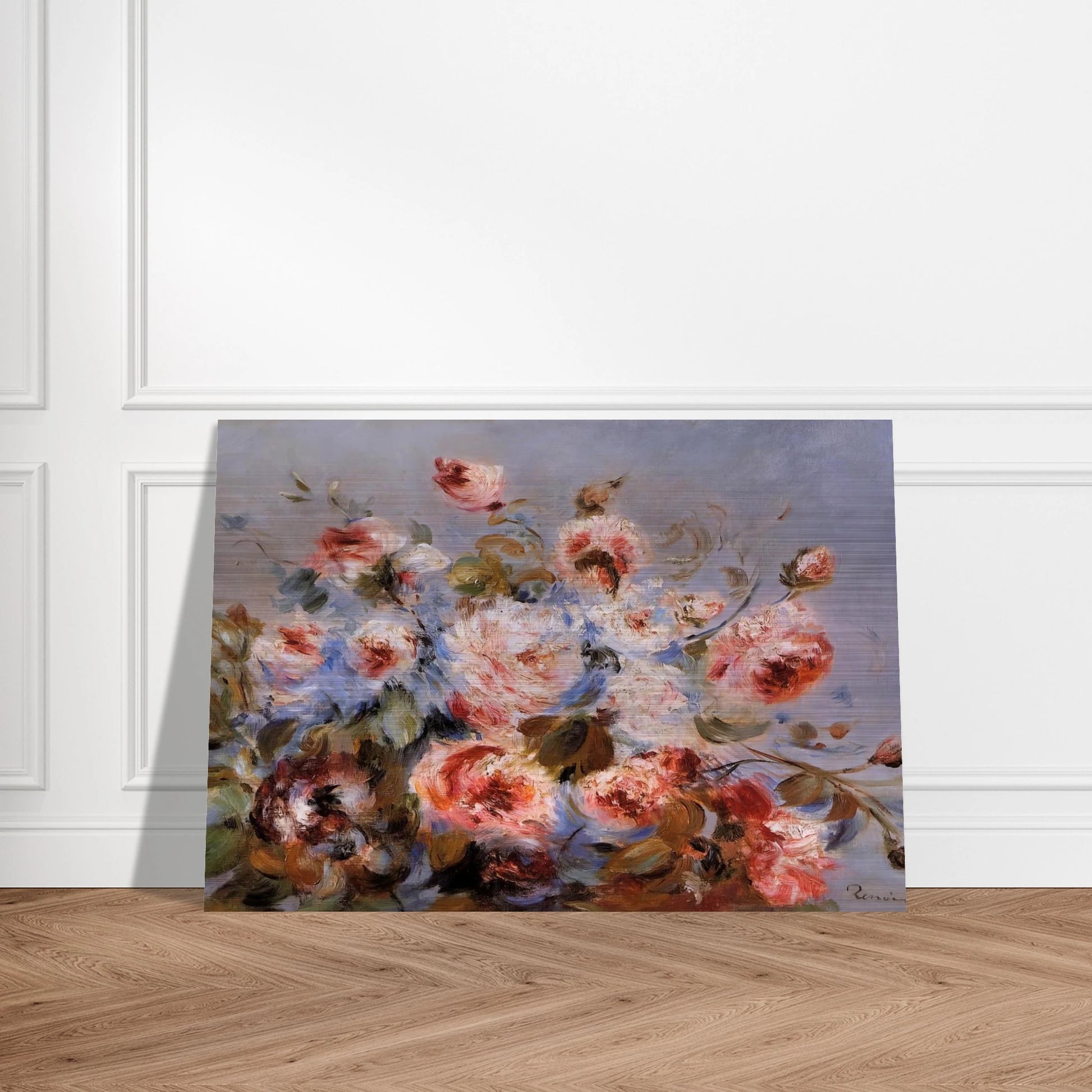 Roses from Wargemont - Pierre-Auguste Renoir Brushed Aluminum Print - 70x100 cm / 28x40 inches | Pierre-Auguste Renoir Aluminum Print | Pierre-Auguste Renoir Prints