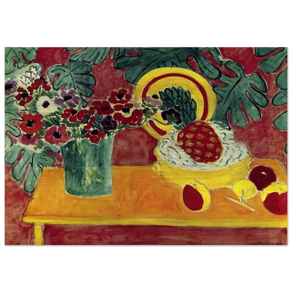 PINEAPPLE AND ANEMONES 1940 - Henri Matisse Brushed Aluminum Print - 70x100 cm / 28x40 inches | Henri Matisse Aluminum Print | Henri Matisse Prints