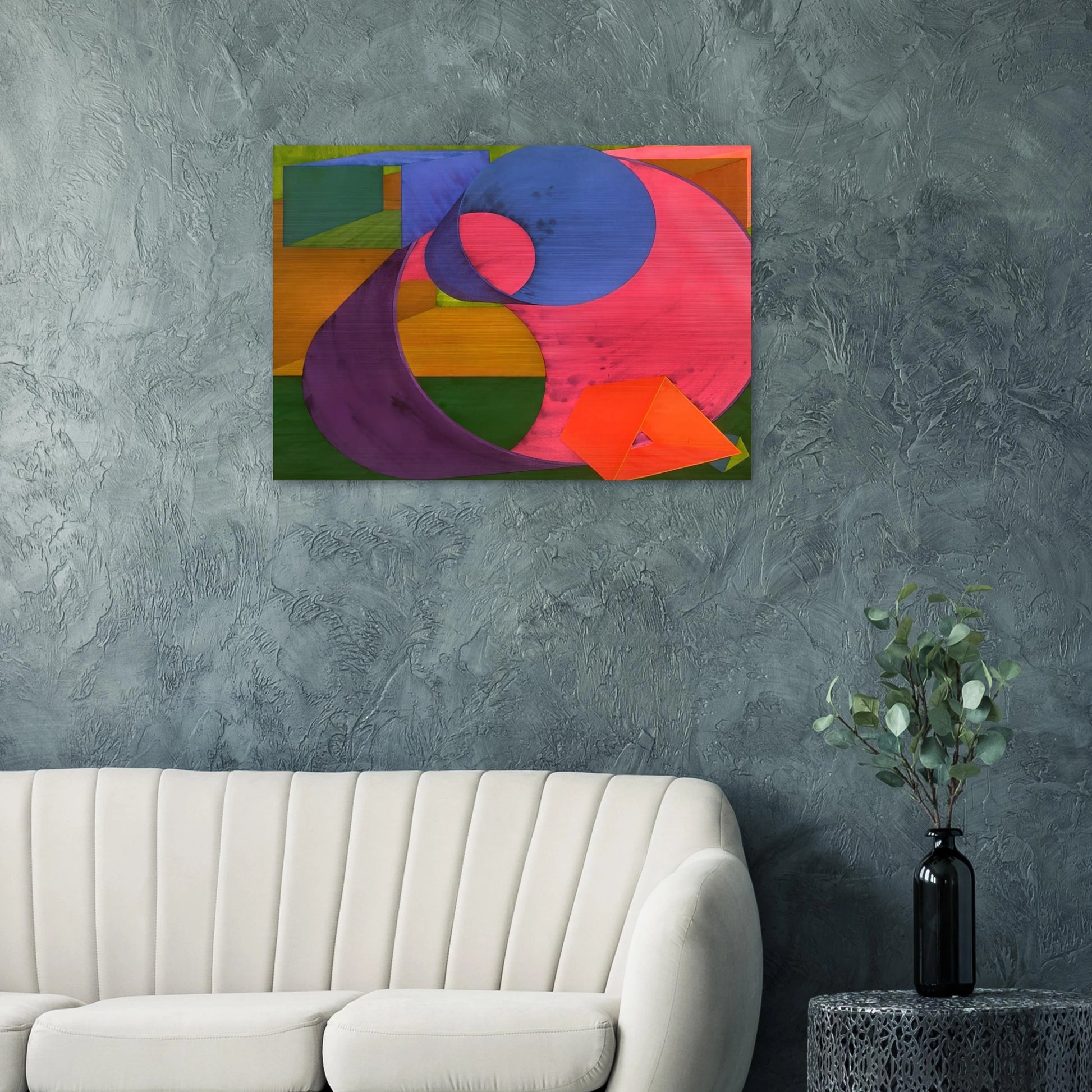 Indigo - Al Held Brushed Aluminum Print - 70x100 cm / 28x40 inches | Al Held Aluminum Print | Al Held Prints