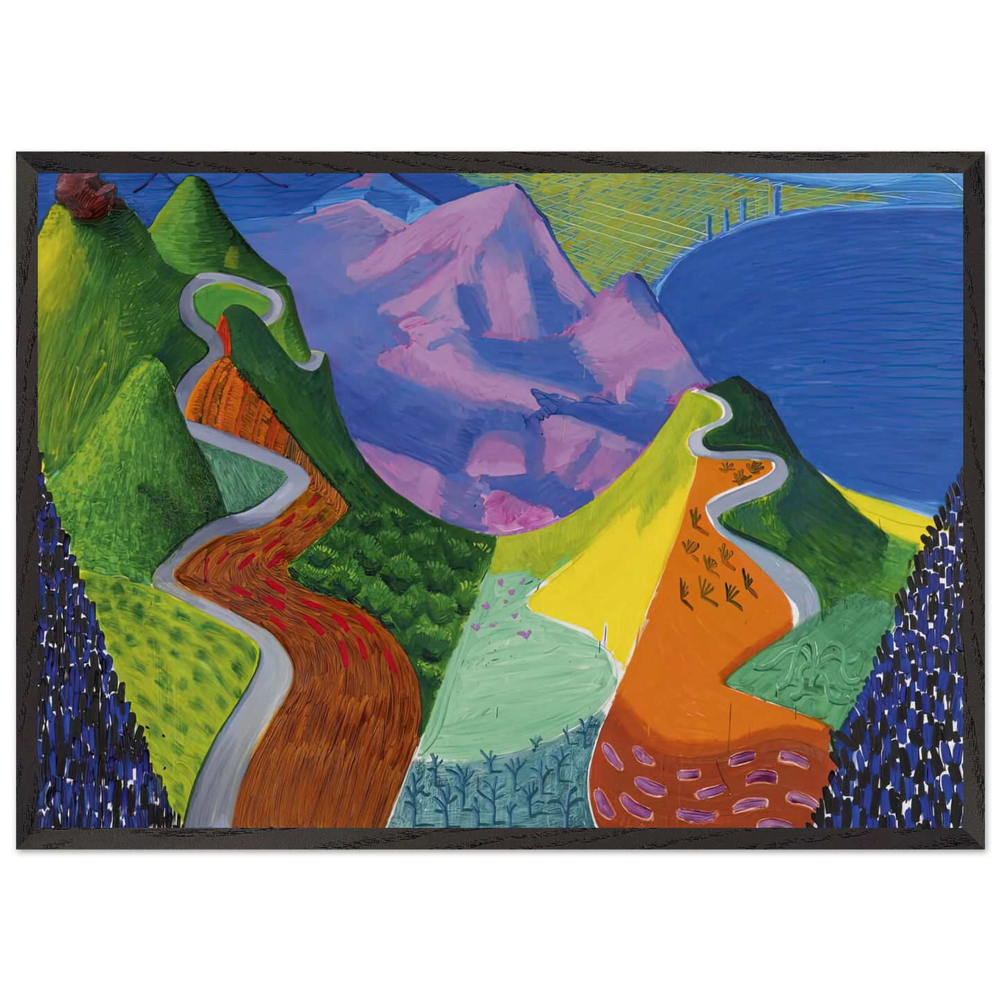 David Hockney - David Hockney Wall art - 40x40 cm / 16x16 inches - Premium Wooden Framed Poster With Fine Art Paper-canvas - Wood frame