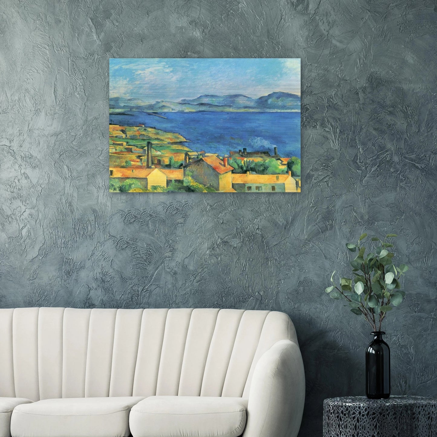 The Gulf of Marseille Seen from L'Estaque - Paul Cézanne Brushed Aluminum Print - 70x100 cm / 28x40 inches | Paul Cézanne Aluminum Print | Paul Cézanne Prints