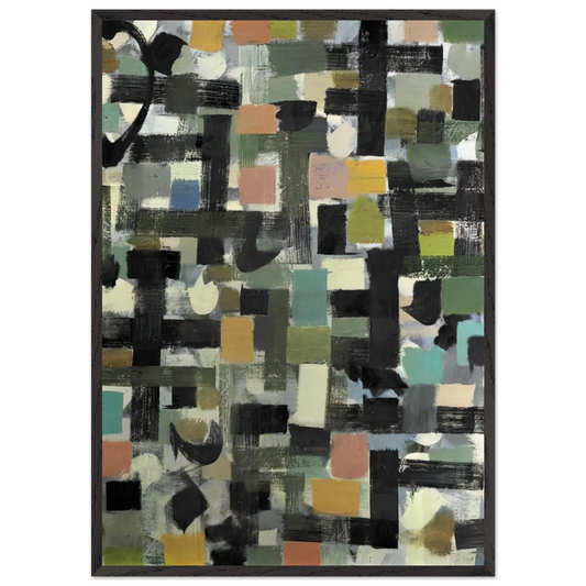 Shapes - 1950 - Bradley Walker Tomlin 70x100 cm / 28x40 inches Framed Art Print – Black Wooden Frame