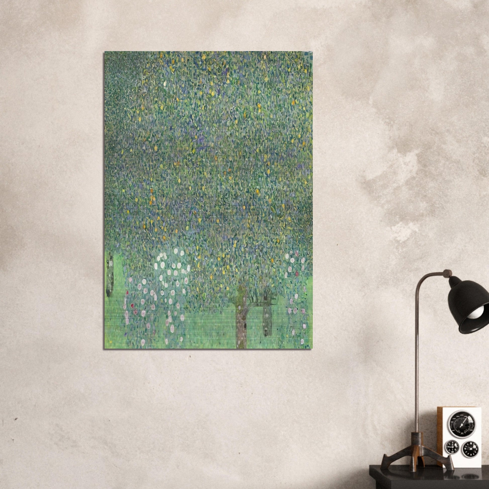 ROSES UNDER THE TREES - Gustav Klimt Brushed Aluminum Print - 70x100 cm / 28x40 inches | Gustav Klimt Aluminum Print | Gustav Klimt Prints