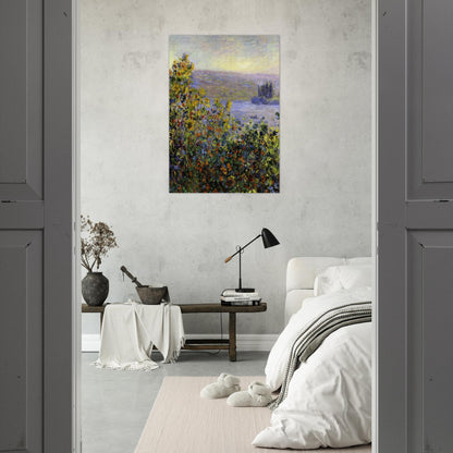 Flowers Beds at Vetheuil - claude monet Brushed Aluminum Print - 70x100 cm / 28x40 inches | claude monet Aluminum Print | claude monet Prints