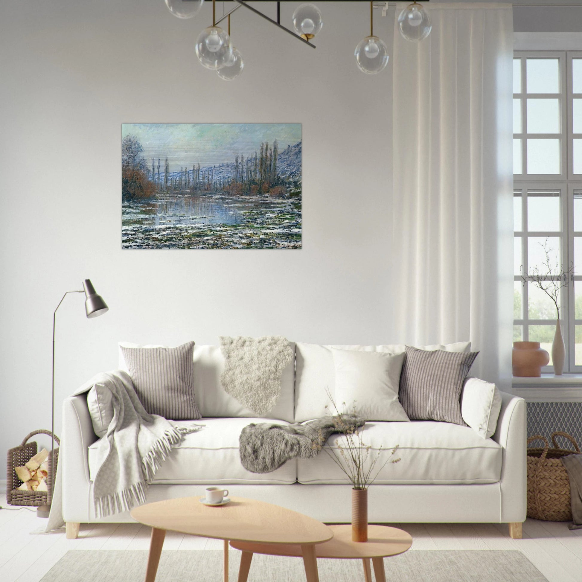 The Thaw at Vetheuil - claude monet Brushed Aluminum Print - 70x100 cm / 28x40 inches | claude monet Aluminum Print | claude monet Prints