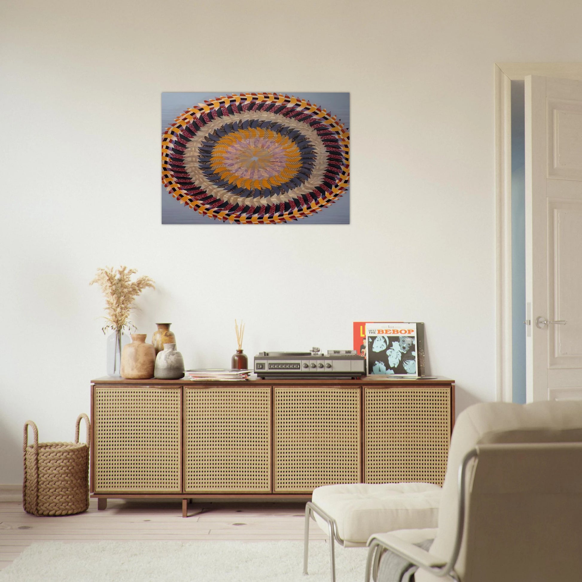 Golden Pinwheel - 1979 - Miriam Schapiro Brushed Aluminum Print - 70x100 cm / 28x40 inches | Miriam Schapiro Aluminum Print | Miriam Schapiro Prints