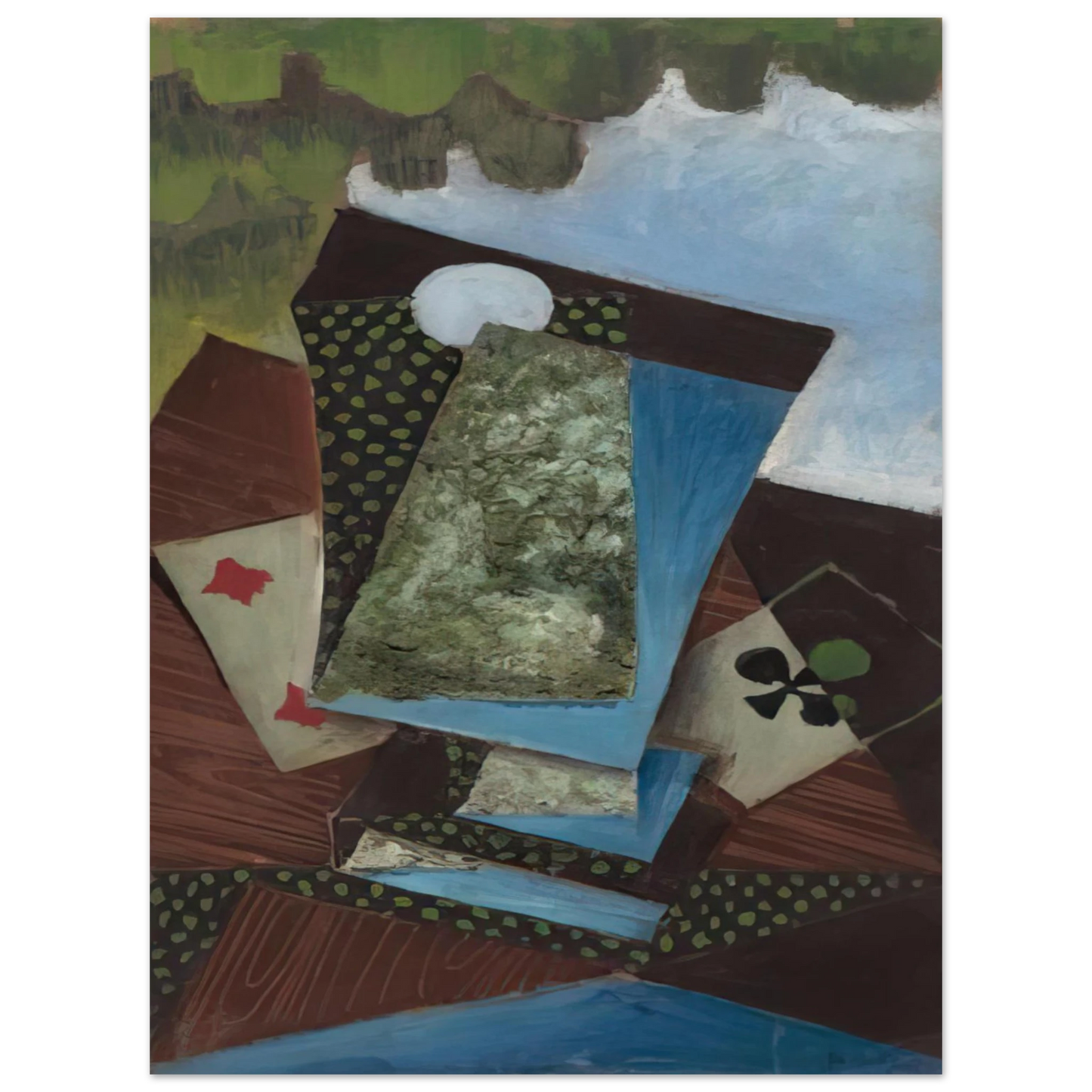 Juan Gris - ACE OF CLUBS AND FOUR OF DIAMONDS  75x100 cm / 30x40inches Fine Art Poster