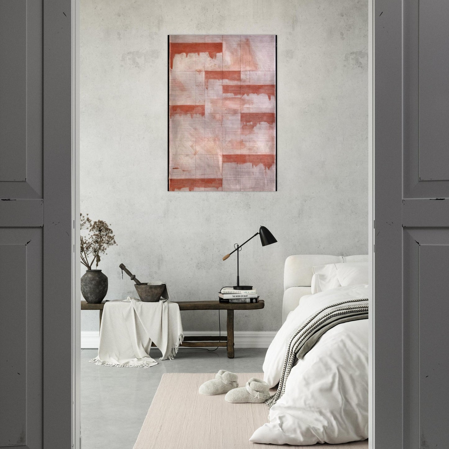 Red Window Study - Abstract Expressionism - Brice Marden Brushed Aluminum Print - 70x100 cm / 28x40 inches | Brice Marden Aluminum Print | Brice Marden Prints