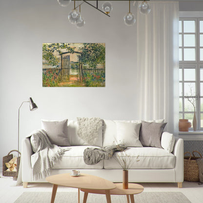 The Garden Gate at Vetheuil - claude monet Brushed Aluminum Print - 70x100 cm / 28x40 inches | claude monet Aluminum Print | claude monet Prints