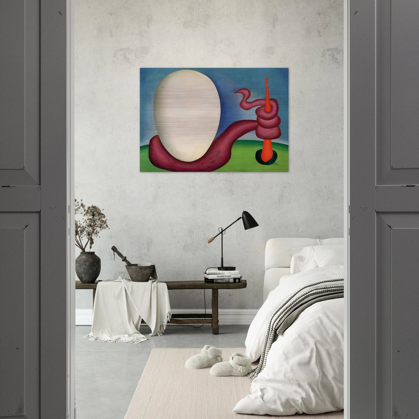 The Egg - Tarsila do Amaral Brushed Aluminum Print - 70x100 cm / 28x40 inches | Tarsila do Amaral Aluminum Print | Tarsila do Amaral Prints