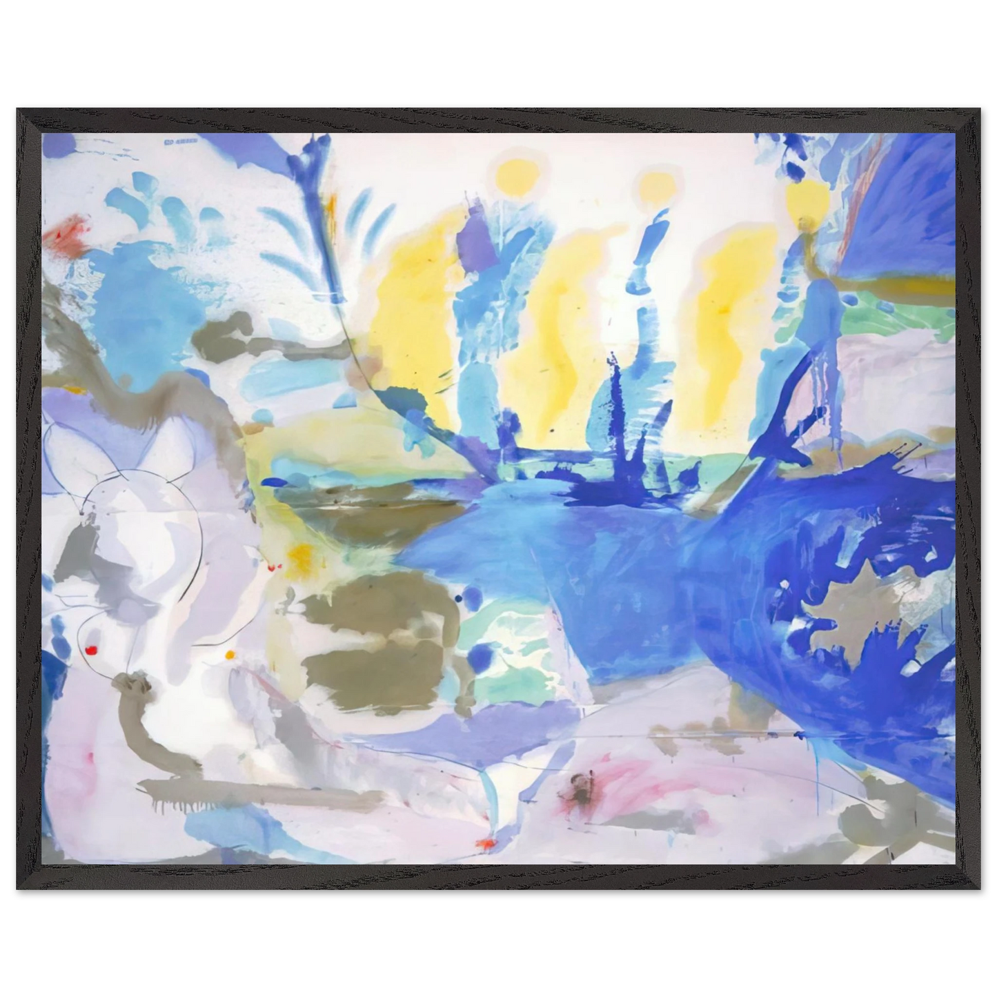 Helen Frankenthaler - Basque Beach - 1958 Wall art - 30x40 cm / 12x16 inches - Premium Wooden Framed Poster With Fine Art Paper-canvas - White frame