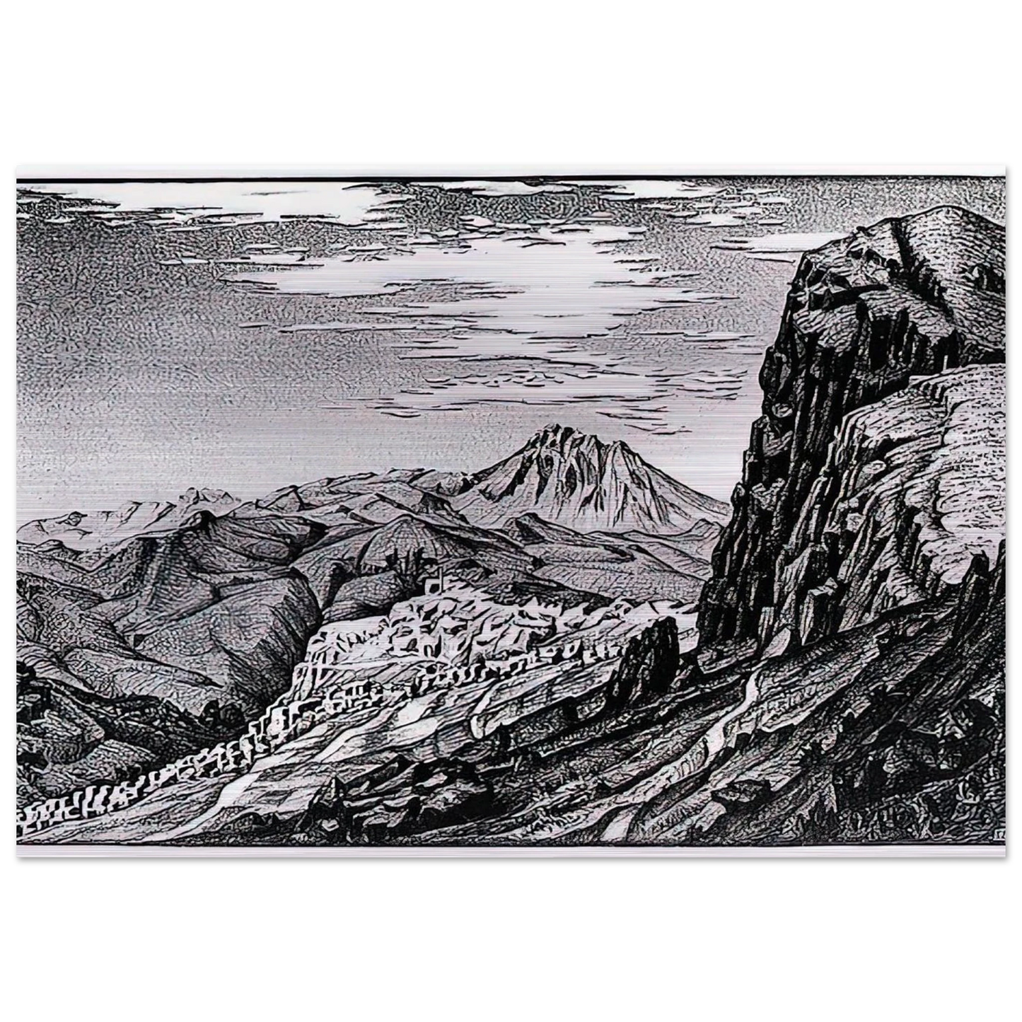 CALTAVUTURO IN THE MADONIE MOUNTAINS SICILY - MC Escher Brushed Aluminum Print - 70x100 cm / 28x40 inches | MC Escher Aluminum Print | MC Escher Prints