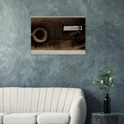 ETIQUETTE 1979 - Antoni Tapies Brushed Aluminum Print - 70x100 cm / 28x40 inches | Antoni Tapies Aluminum Print | Antoni Tapies Prints