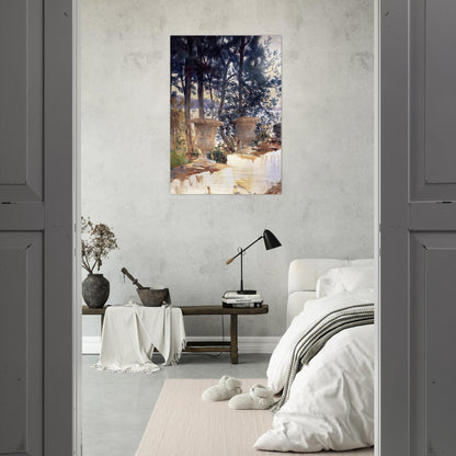 Corfu The Terrace - John Singer Sargent Brushed Aluminum Print - 70x100 cm / 28x40 inches | John Singer Sargent Aluminum Print | John Singer Sargent Prints