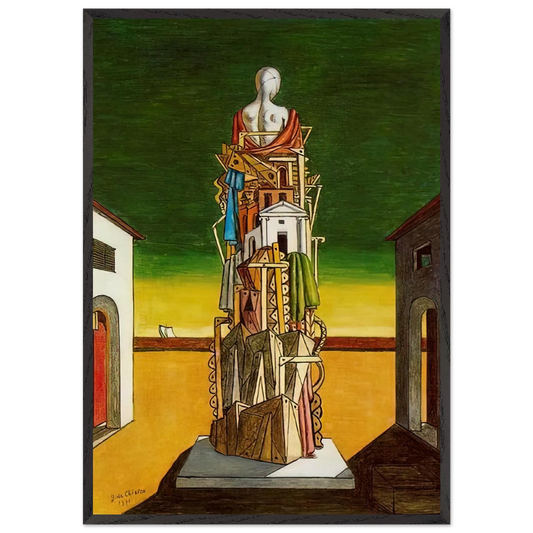 THE GREAT METAPHYSICIAN 1971 - Giorgio de Chirico 70x100 cm / 28x40 inches Framed Art Print – Black Wooden Frame