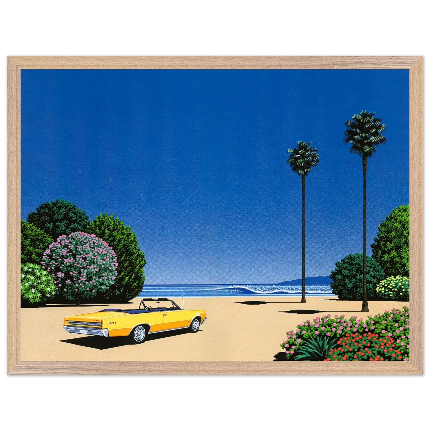 Hiroshi Nagai - Sweet Breeze Alt Coastline at LoverÃƒÂ¢Ã¢â€šÂ¬Ã¢â€žÂ¢s Point Wall Art - 30x40 cm / 12x16 inches - Premium Wooden Framed Poster With Fine Art Paper - Wood frame