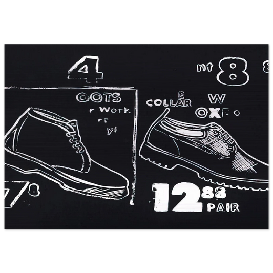 Work Boots - Andy Warhol Brushed Aluminum Print - 70x100 cm / 28x40 inches | Andy Warhol Aluminum Print | Andy Warhol Prints
