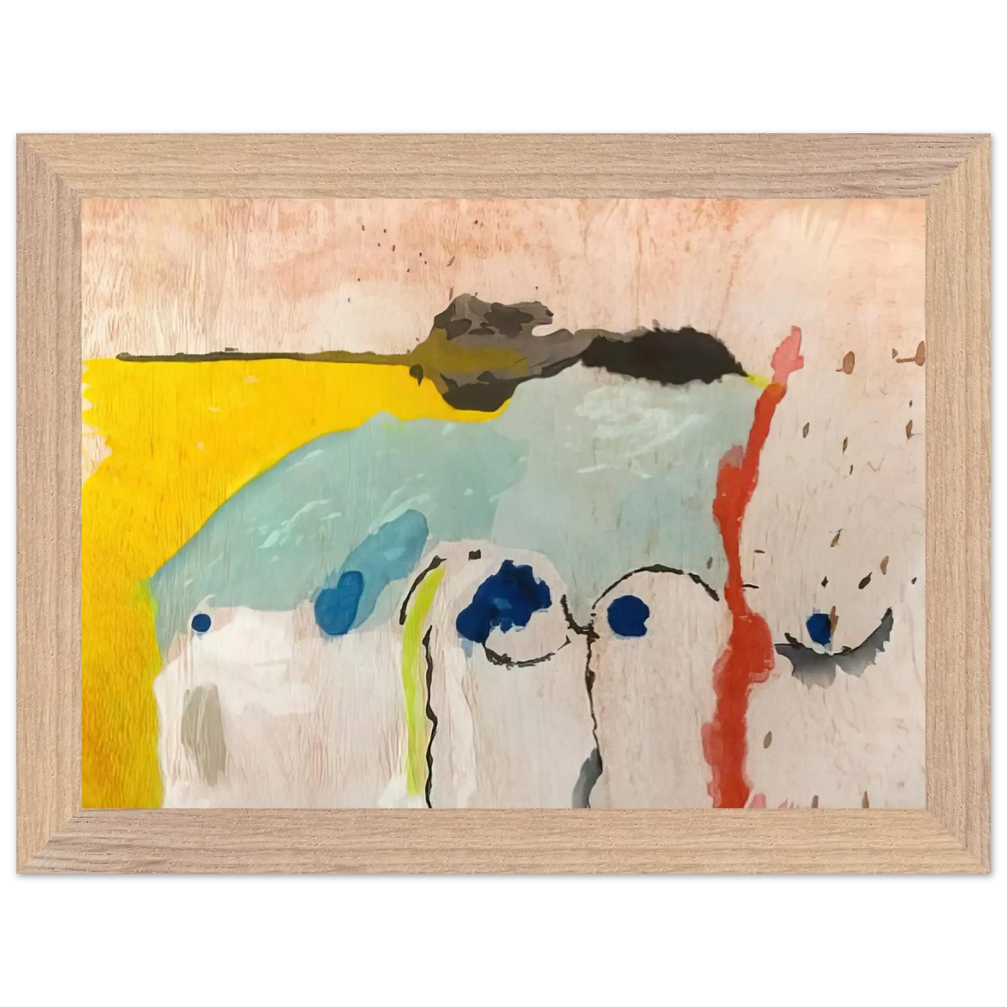 Helen Frankenthaler - Tales of Genji I - 1998 Wall art - 60x80 cm / 24x32 Inches - Premium Wooden Framed Poster With Fine Art Paper - White frame