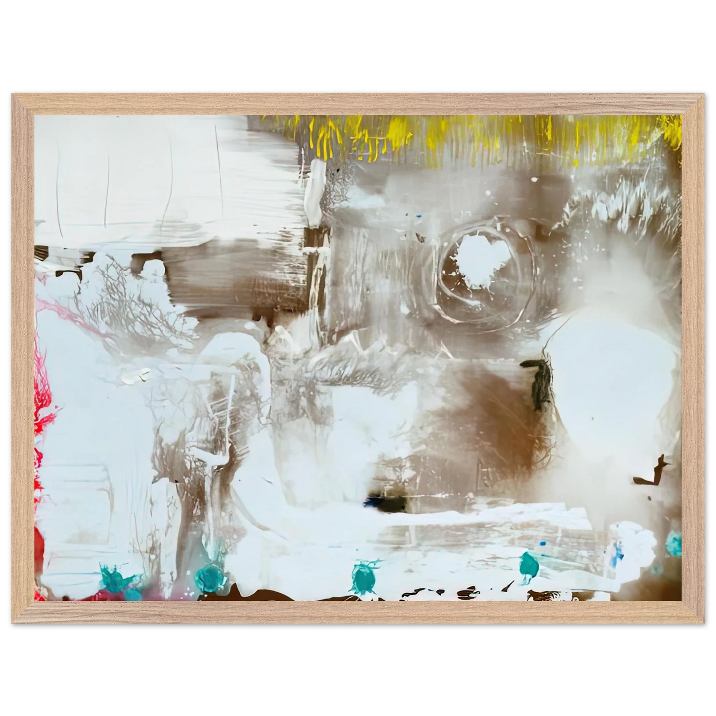 Helen Frankenthaler - Arctic Thaw, 1990- Wall Art - 30x40 cm / 12x16 inches - Premium Wooden Framed Poster With Fine Art Paper-canvas - White frame