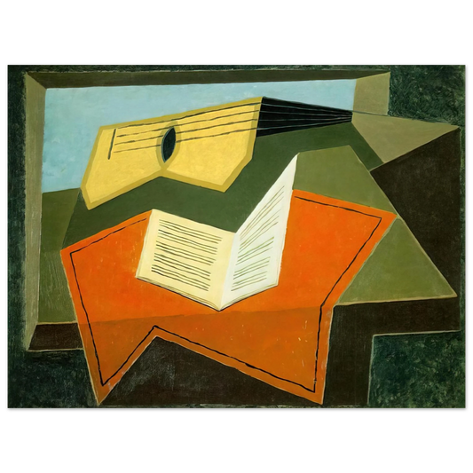 Juan Gris - GUITAR AND MUSIC PAPER 1927  75x100 cm / 30x40inches Fine Art Poster