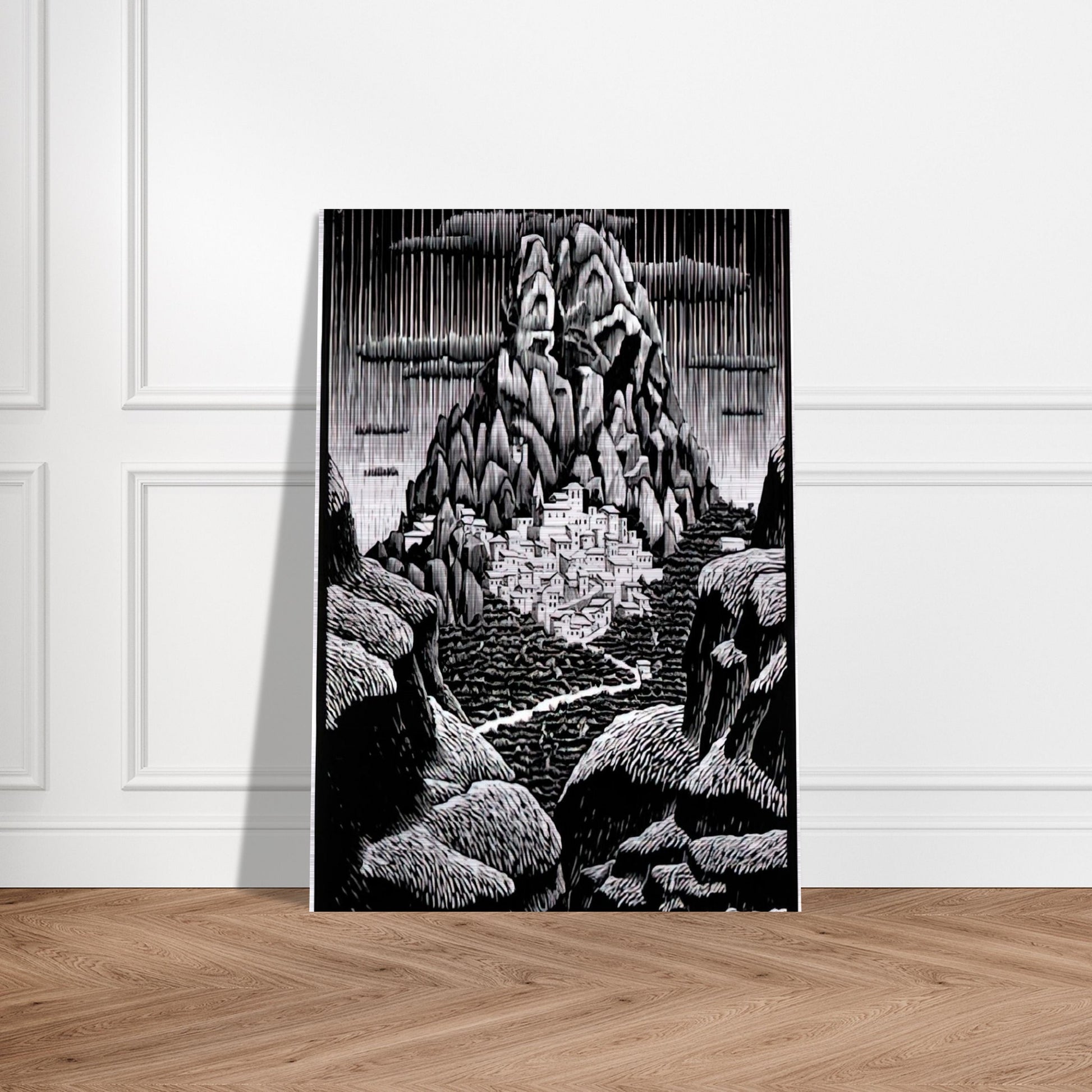 PENTEDATTIO CALABRIA JANUARY 1930 1930 - MC Escher Brushed Aluminum Print - 70x100 cm / 28x40 inches | MC Escher Aluminum Print | MC Escher Prints