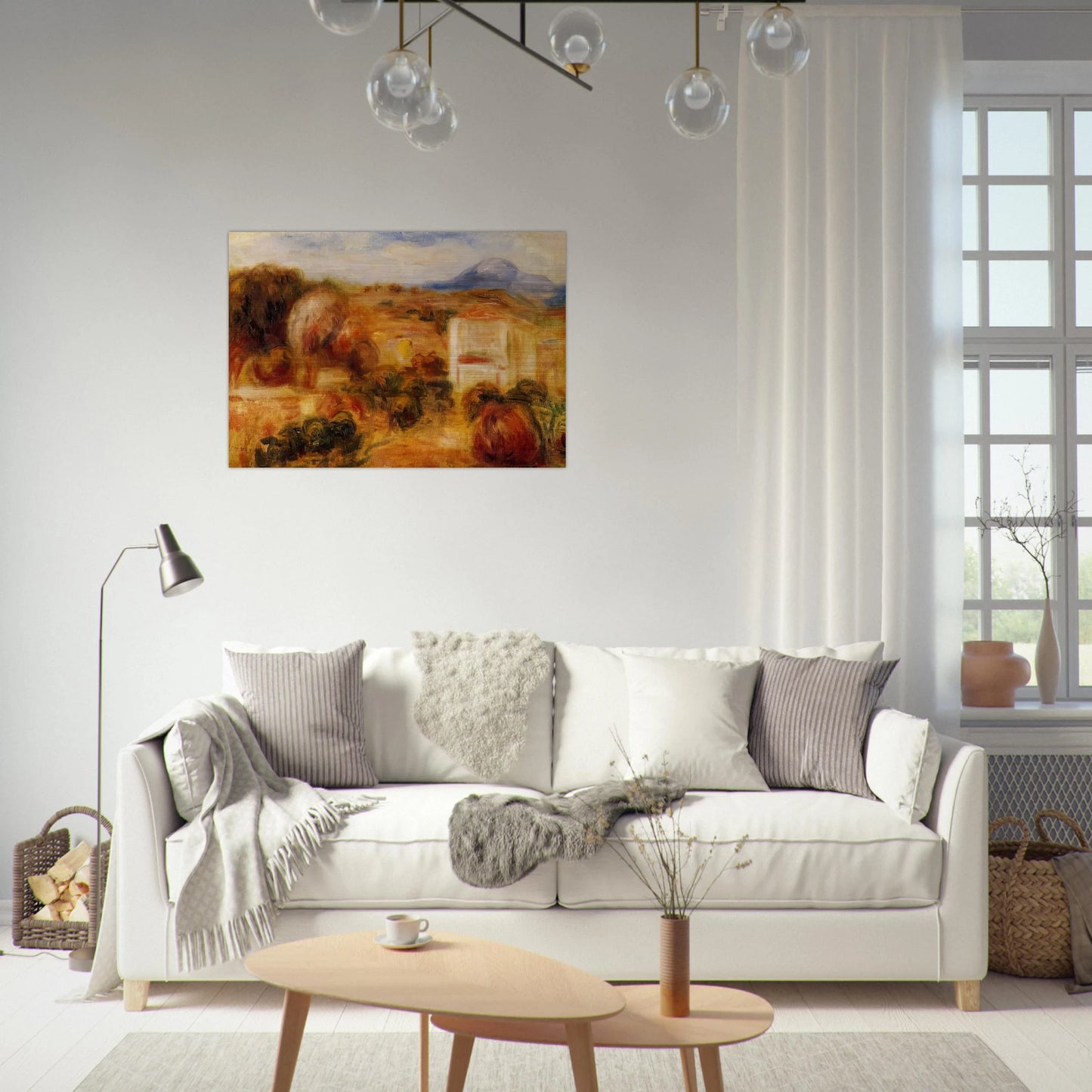 Landscape with White House - Pierre-Auguste Renoir Brushed Aluminum Print - 70x100 cm / 28x40 inches | Pierre-Auguste Renoir Aluminum Print | Pierre-Auguste Renoir Prints