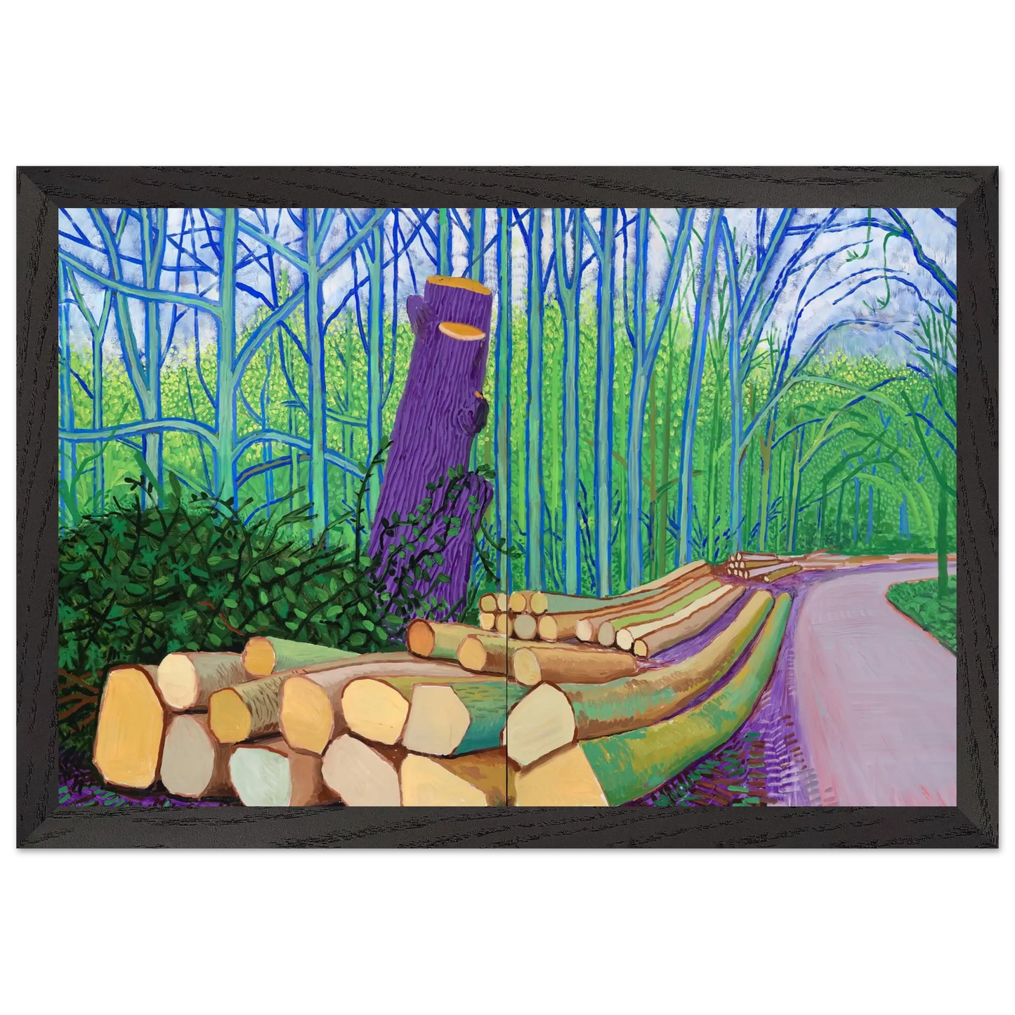 David Hockney - David Hockney Wall art - 27x35 cm / 11x14 Inches - Premium Wooden Framed Poster With Fine Art Paper - Black frame