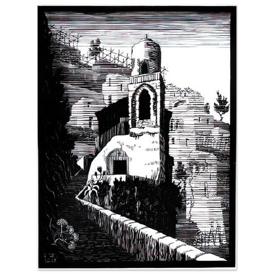 MC Escher - SAN GIOVANNI RAVELLO FEBRUARY 1932 1932 Wall Art - 21x29.7 cm / 8x12" - Fine Art Poster - -
