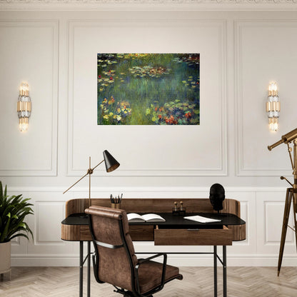 Pool with Waterlilies - claude monet Brushed Aluminum Print - 70x100 cm / 28x40 inches | claude monet Aluminum Print | claude monet Prints