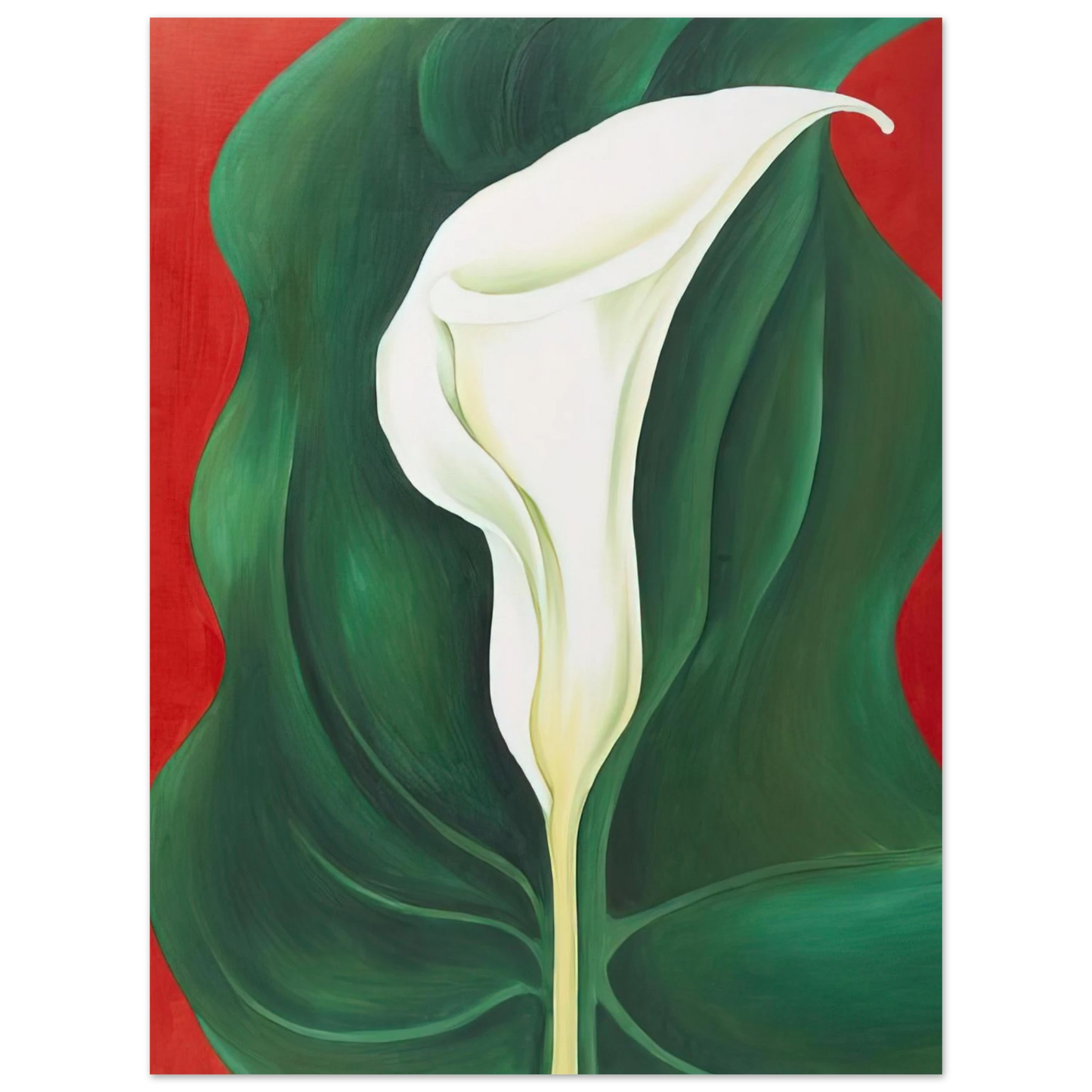 Georgia O'Keeffe - Single Calla Lily  Red  Fine Art Poster