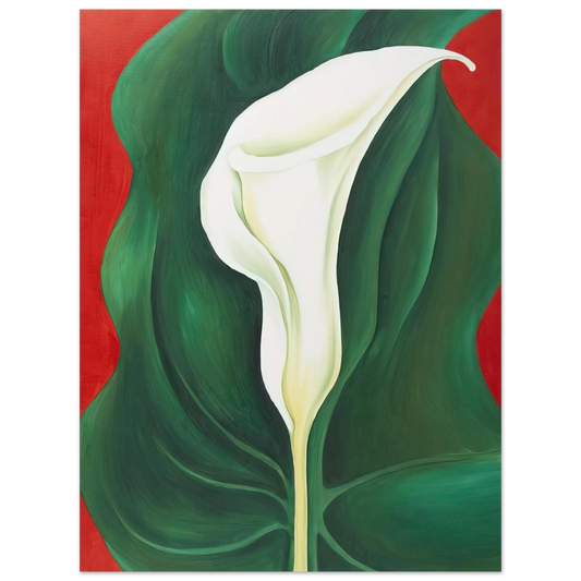 Georgia O'Keeffe - Single Calla Lily  Red  Fine Art Poster