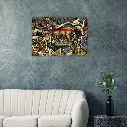 THE SHE WOLF - Jackson Pollock Brushed Aluminum Print - 70x100 cm / 28x40 inches | Jackson Pollock Aluminum Print | Jackson Pollock Prints