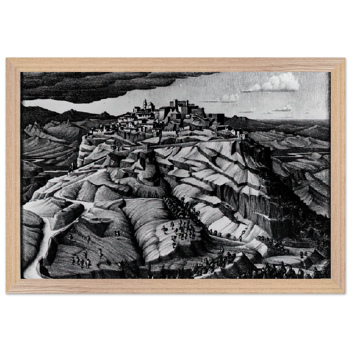 MC Escher - SANTA SEVERINA CALABRIA FEBRUARY 1931 1931 Wall Art - 30x40 cm / 12x16 inches - Premium Wooden Framed Poster With Fine Art Paper - Black frame