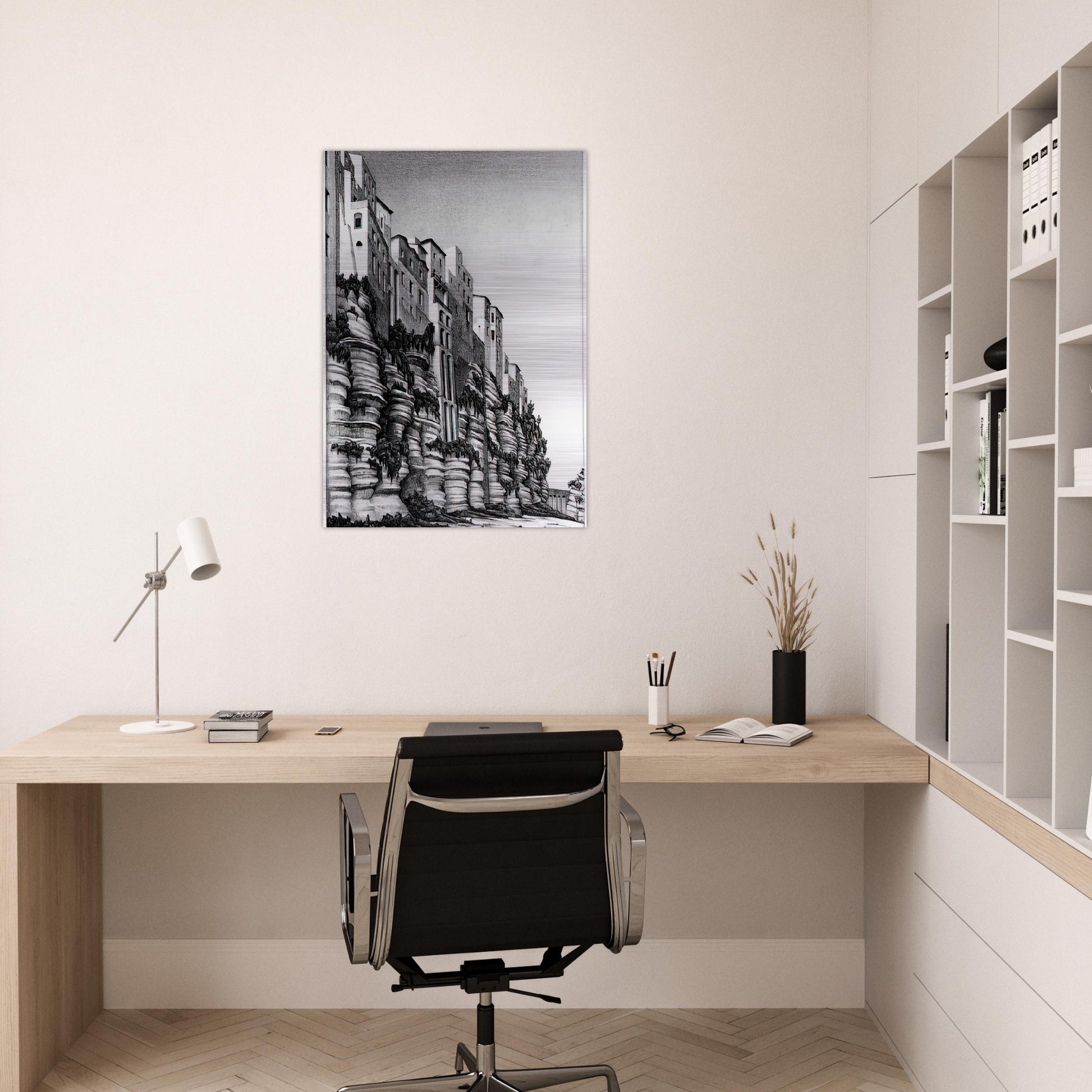 TROPEA CALABRIA - MC Escher Brushed Aluminum Print - 70x100 cm / 28x40 inches | MC Escher Aluminum Print | MC Escher Prints