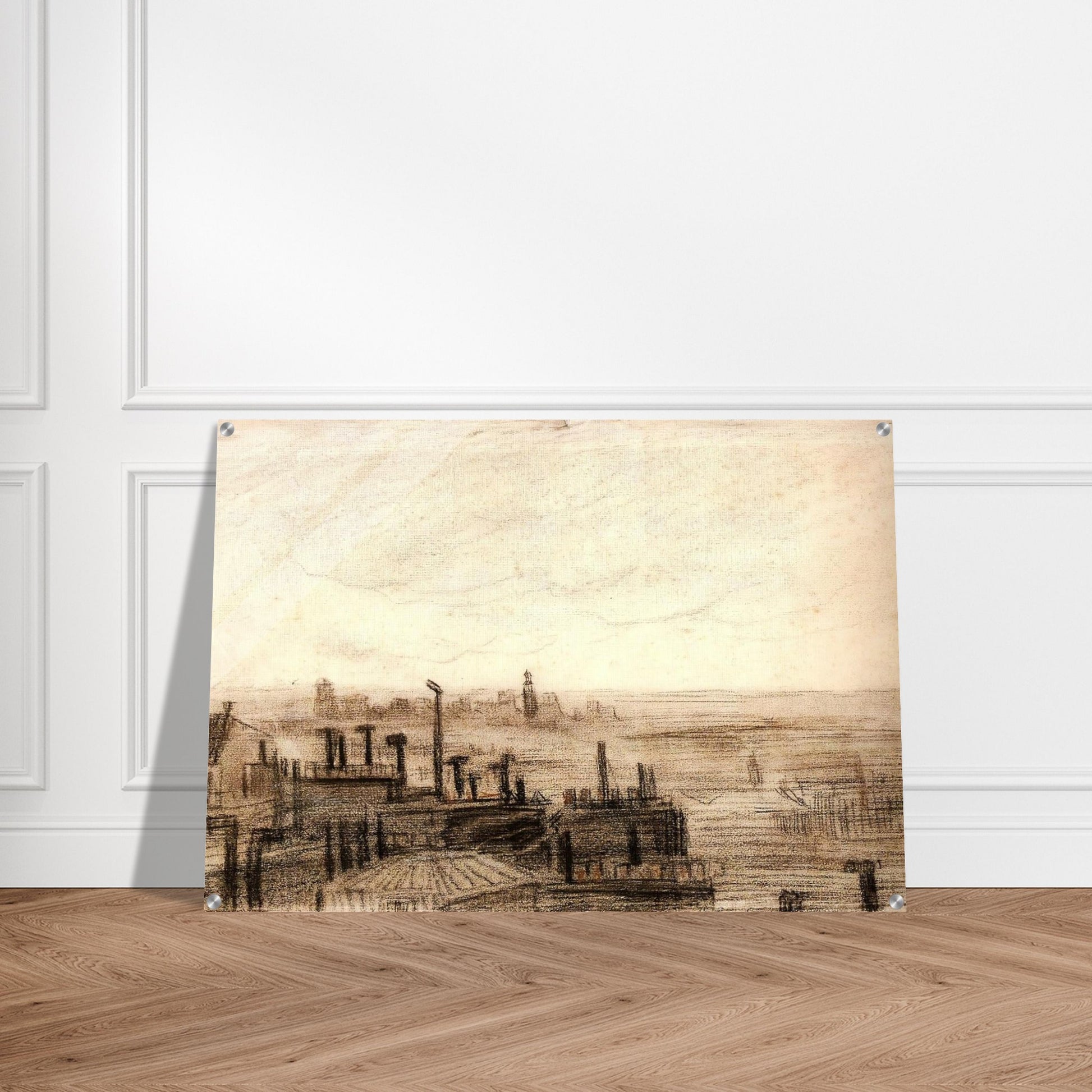 View of Paris, with the Hôtel de Ville and the Tour-Saint-Jacques - Vincent van Gogh Acrylic Print - 70x100 cm / 28x40″ inches | Vincent van Gogh Wall Art | Vincent van Gogh Prints