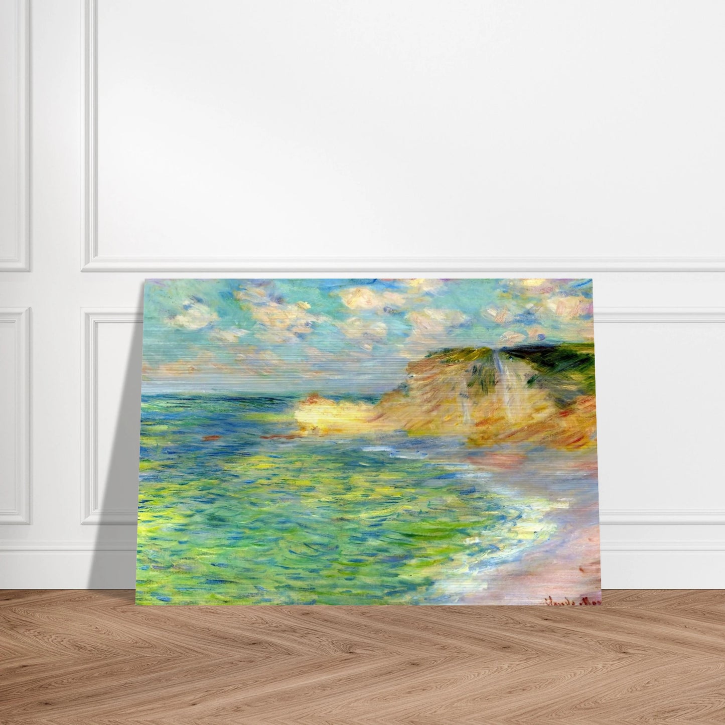 Cliffs at Amont - claude monet Brushed Aluminum Print - 70x100 cm / 28x40 inches | claude monet Aluminum Print | claude monet Prints