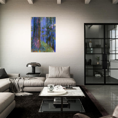 Weeping Willow and Water-Lily Pond - claude monet Brushed Aluminum Print - 70x100 cm / 28x40 inches | claude monet Aluminum Print | claude monet Prints