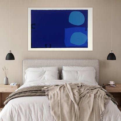 Four Blues Two Discs - 1970 - Patrick Heron Art Prints - 100x150 cm / 40x60″ inches | Patrick Heron Poster | Patrick Heron Prints