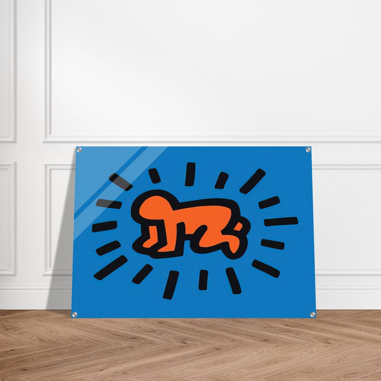 RADIANT BABY FROM ICONS SERIES 1990 - Keith Haring Acrylic Print - 70x100 cm / 28x40″ inches | Keith Haring Art For Sale