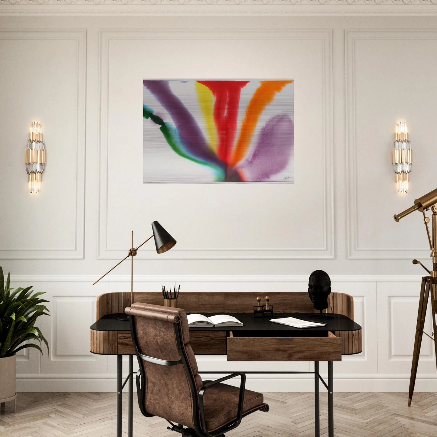 Phenomena Compass Bearing - Paul Jenkins Brushed Aluminum Print - 70x100 cm / 28x40 inches | Paul Jenkins Aluminum Print | Paul Jenkins Prints