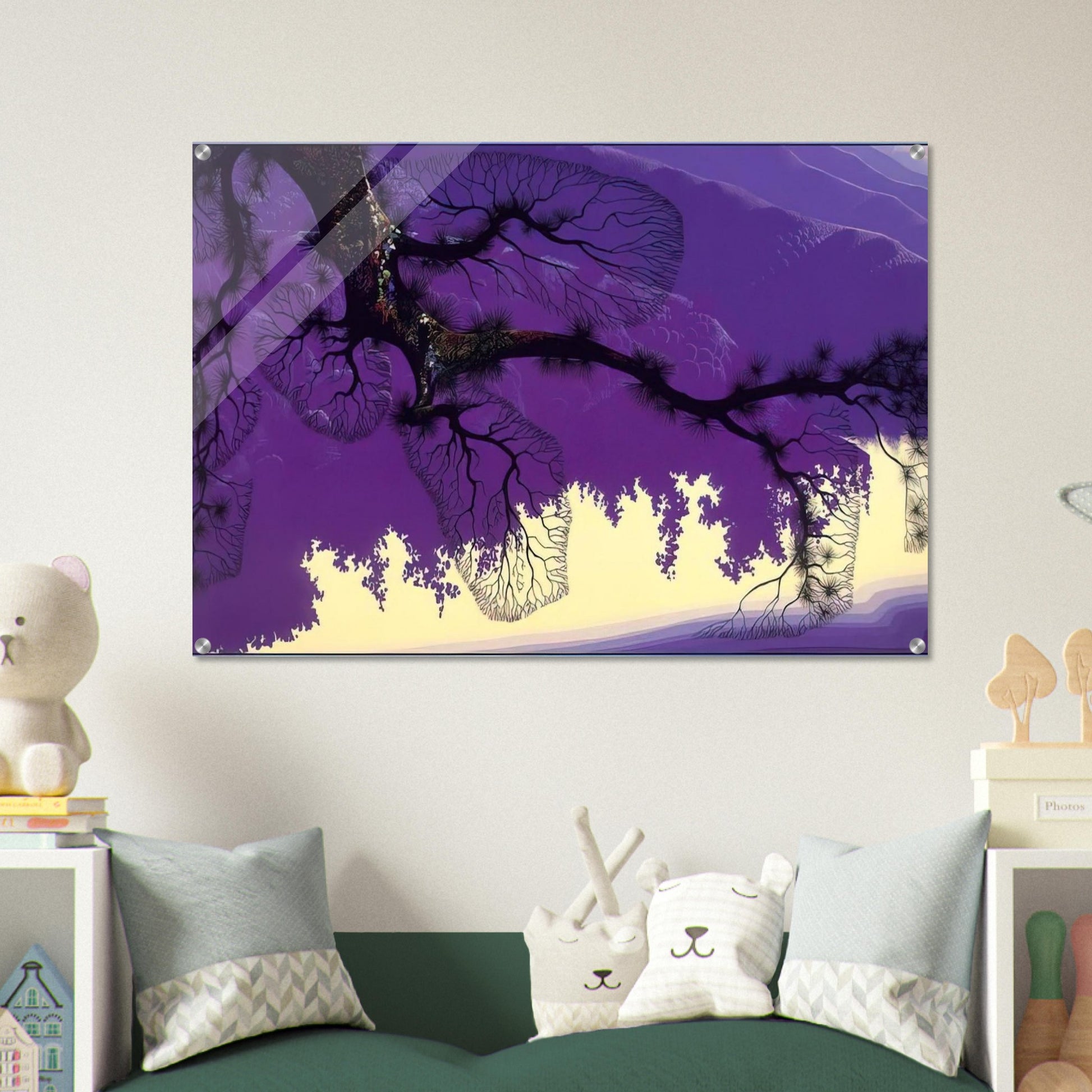 Purple Coastline - Eyvind Earle Acrylic Print - 70x100 cm / 28x40″ inches