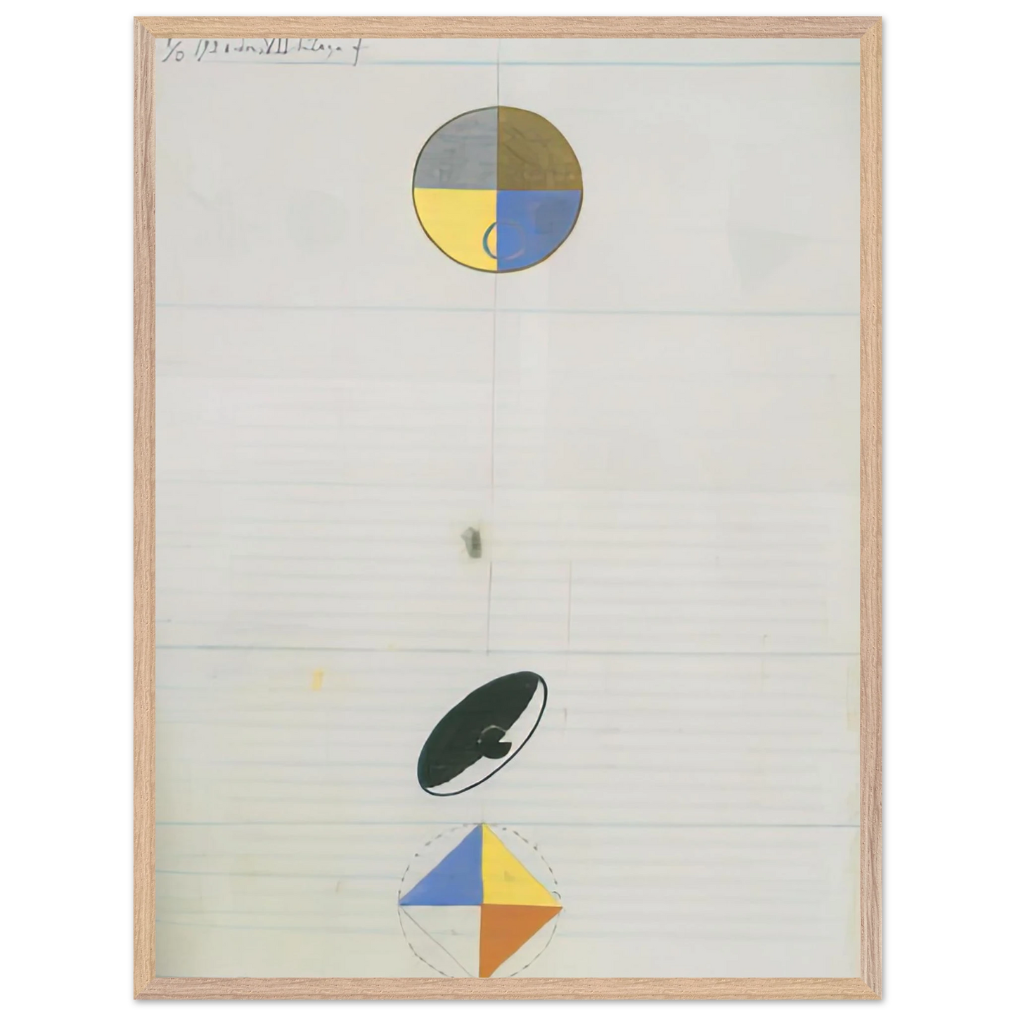 Hilma af Klint - SERIES NO VII NO 3F 1920 Wall art - 70x100 cm / 28x40 inches - Premium Wooden Framed Poster With Fine Art Paper - Black frame